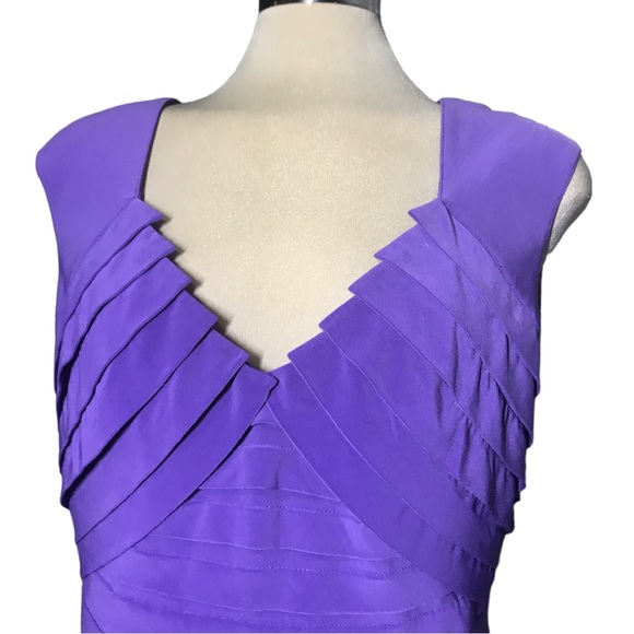 Adrianna Papell   Luxury Designer Purple Sleeveless Sheath Dress Size 14 - Picture 10 of 15